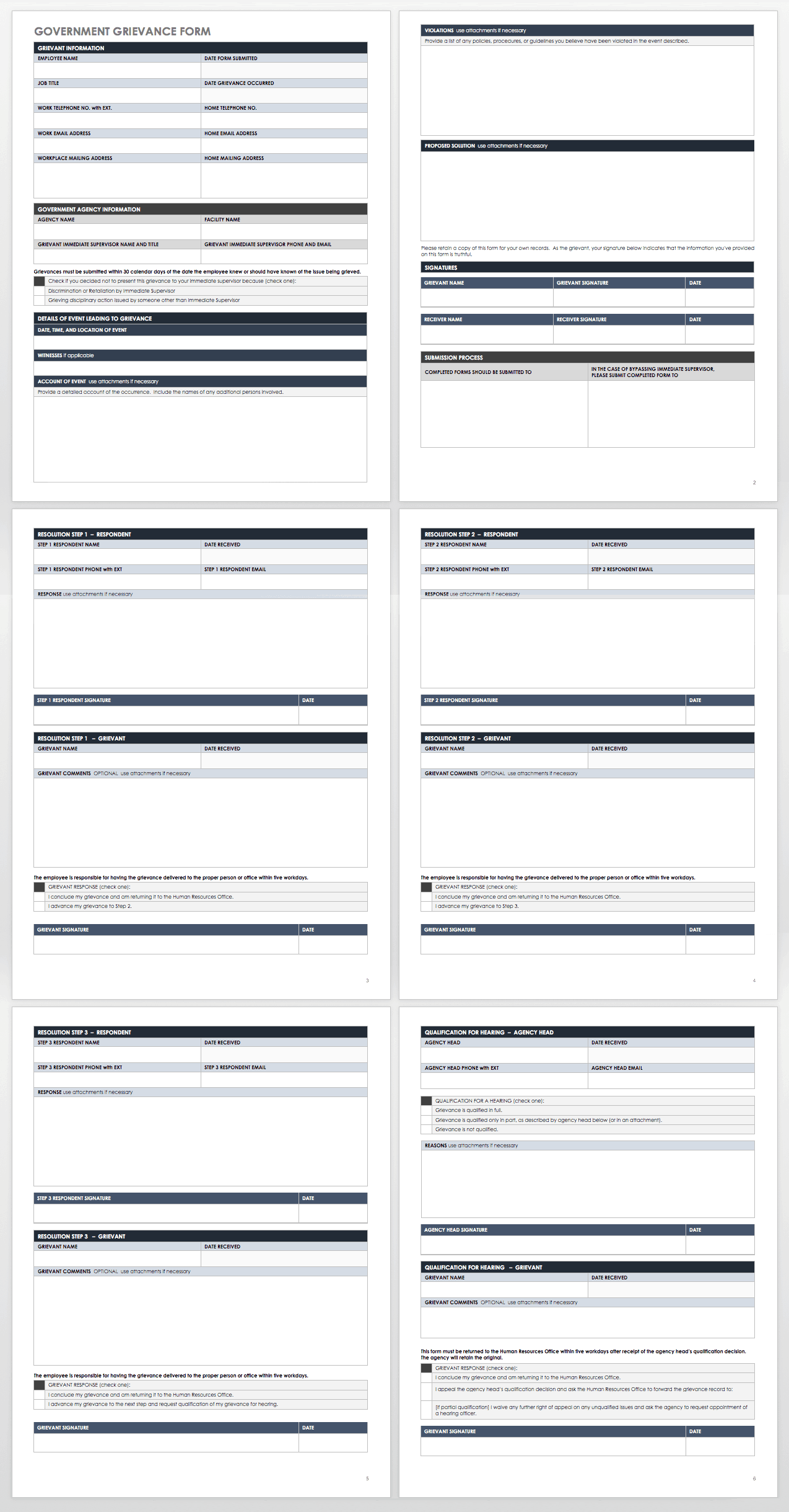 free-grievance-form-templates-smartsheet