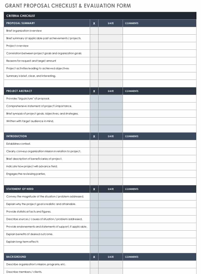 Grant Tracking Calendar Template