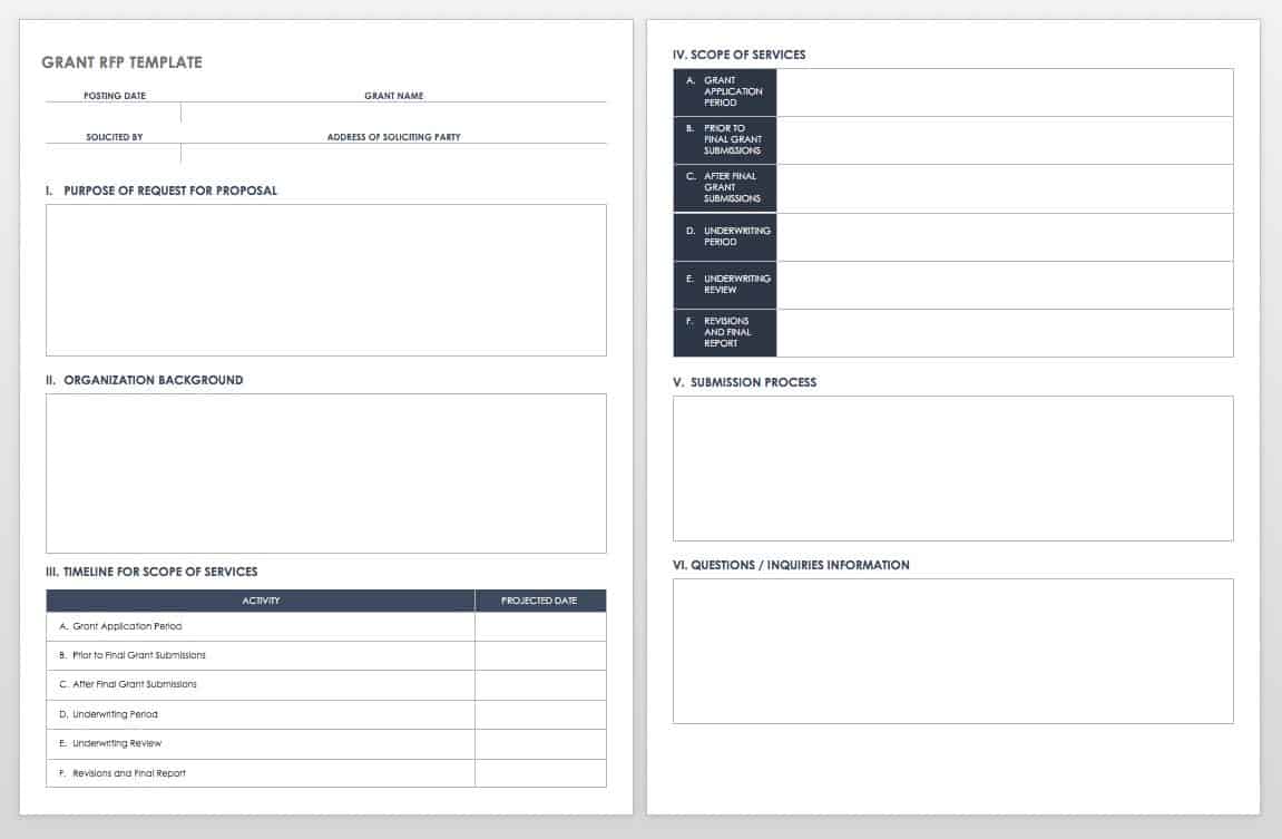 Proposal Grant Smartsheet Free Templates |