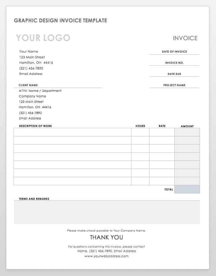Invoice For Work Done Template For Your Needs