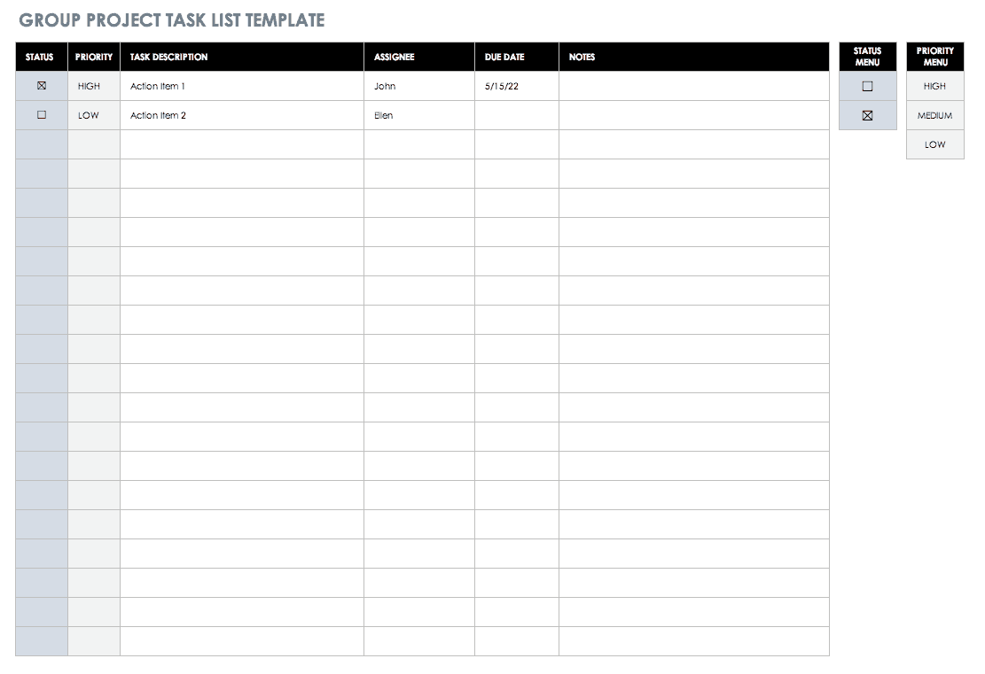 todo template excel