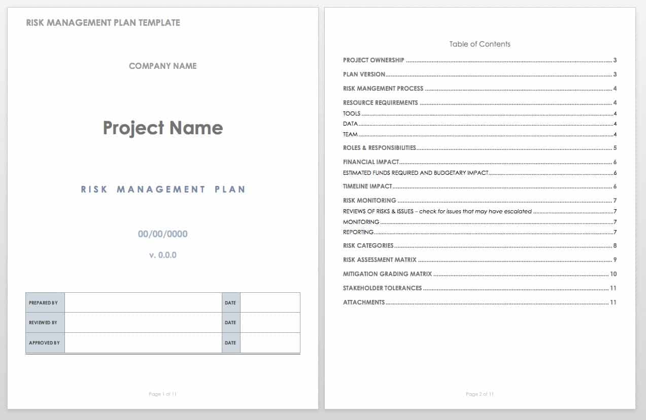 Risk Management Plan Templates 12  Free Word Excel PDF Samples