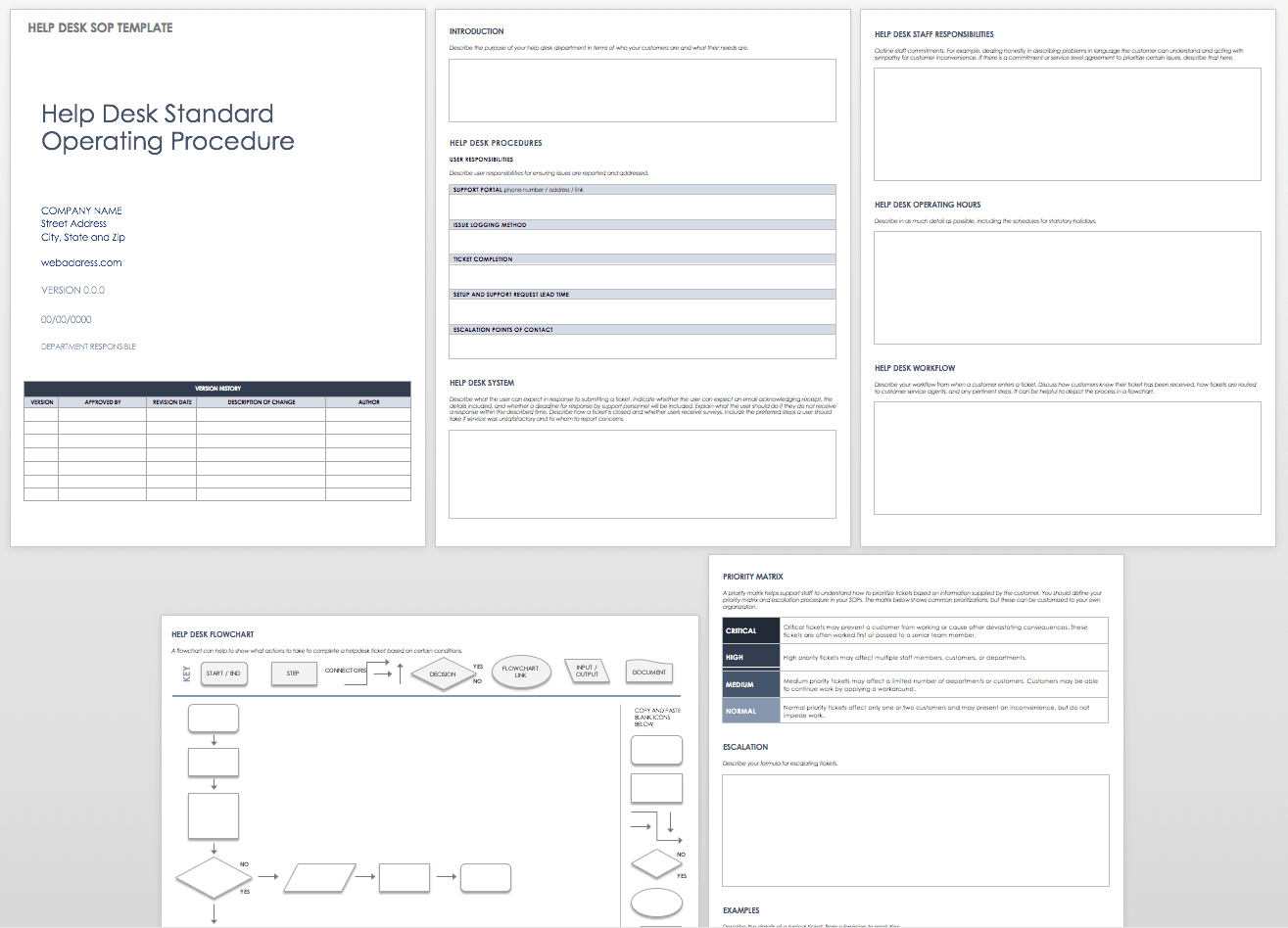 Standard Operating Procedures Templates Smartsheet