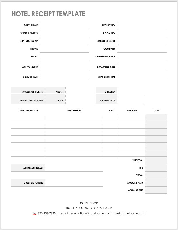 receipt template microsoft