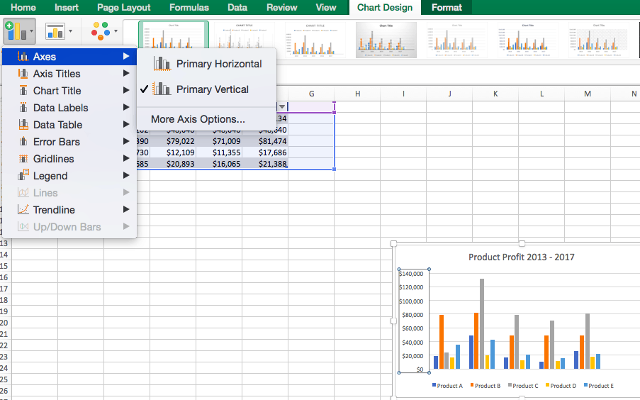 Add Primary Major Vertical Gridlines To The Clustered Bar Chart