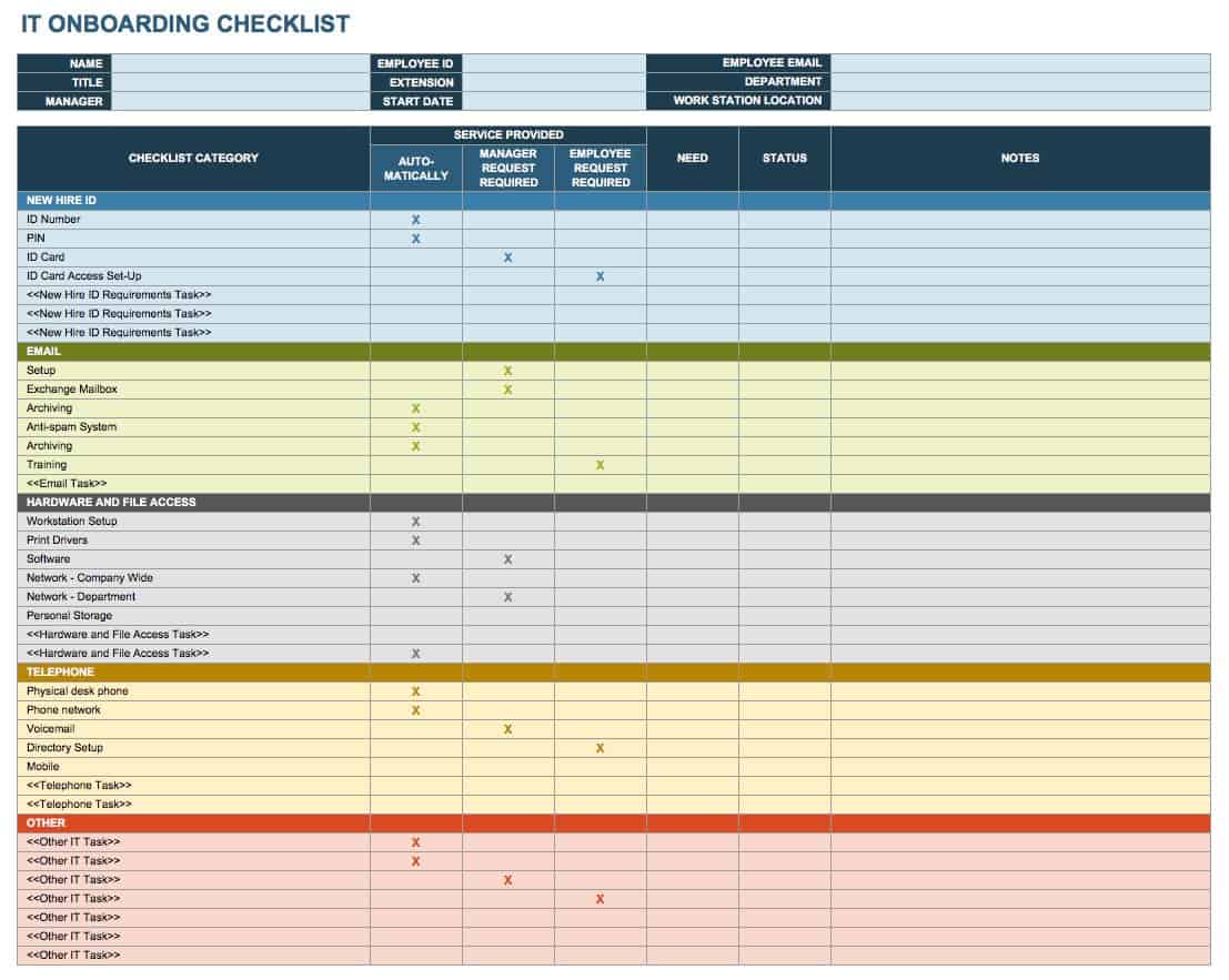 Onboarding Schedule Template Word