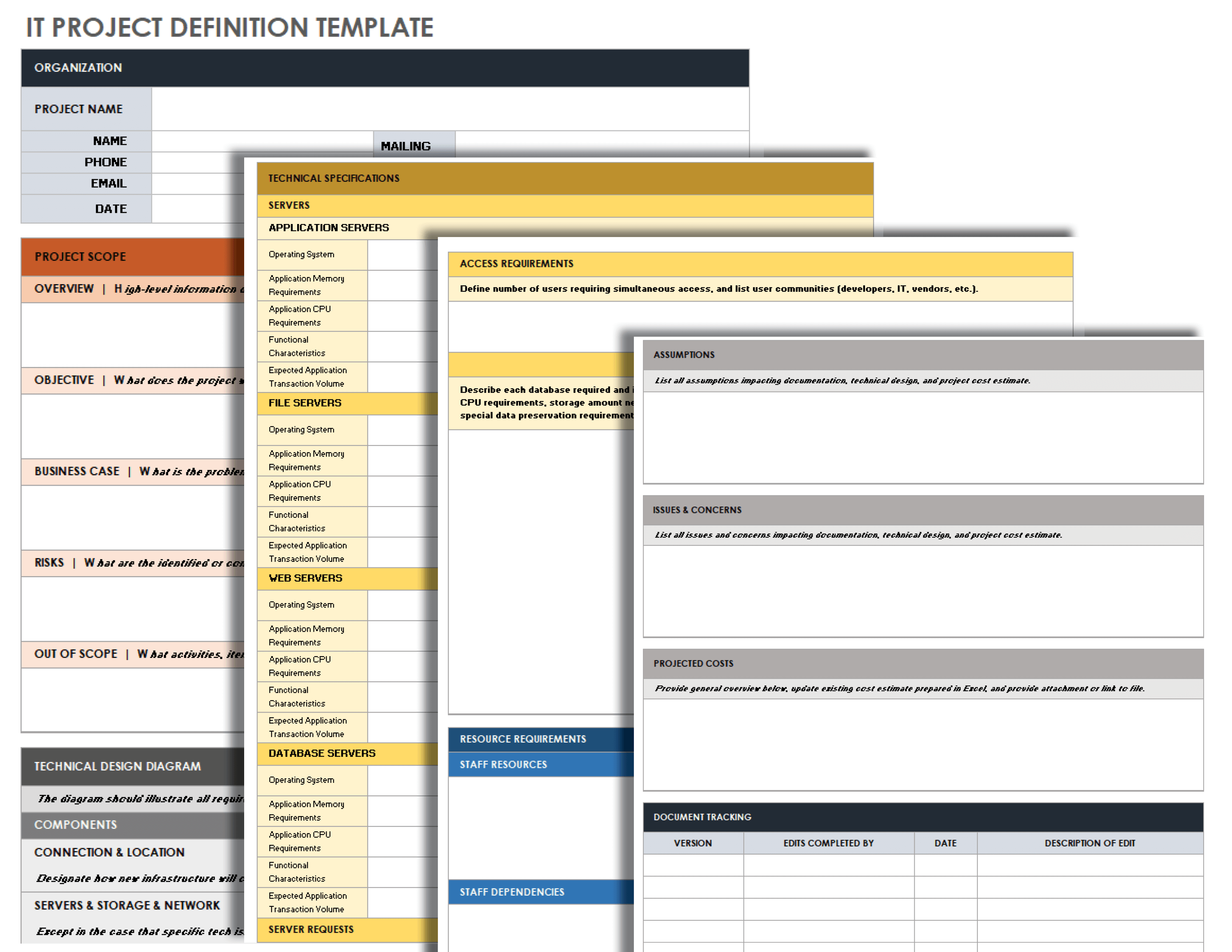 software requirements template excel