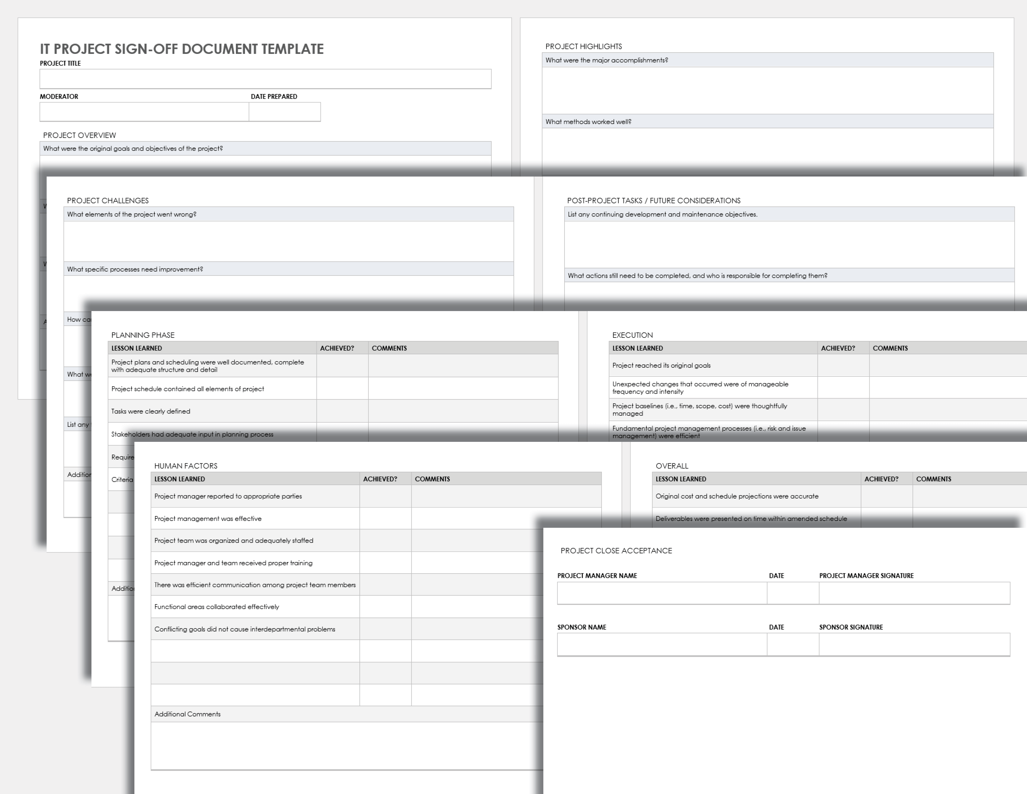 Project Sign Off Template