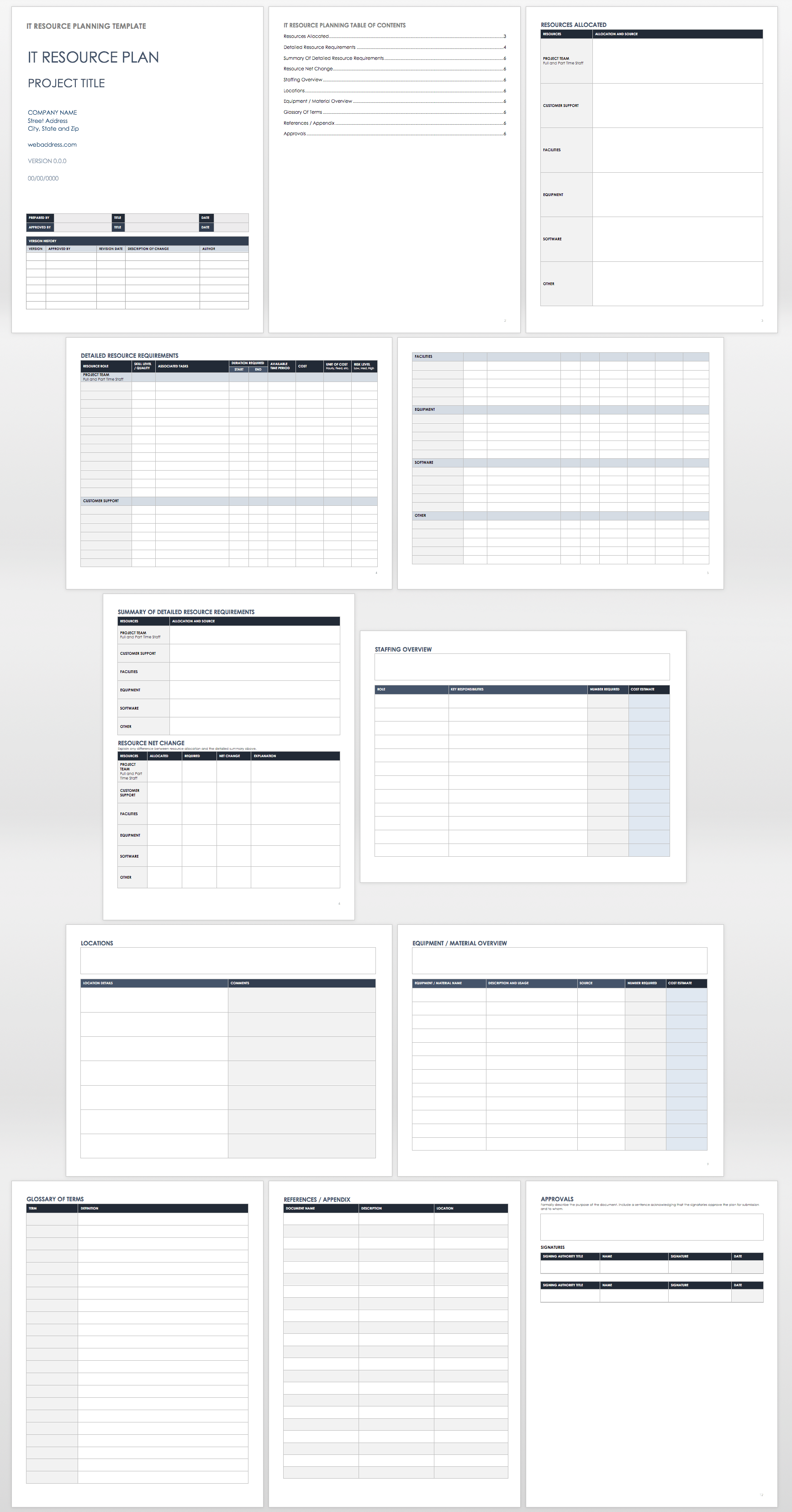 resource management plan template excel