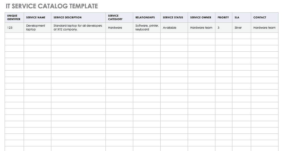 Service Catalog Template