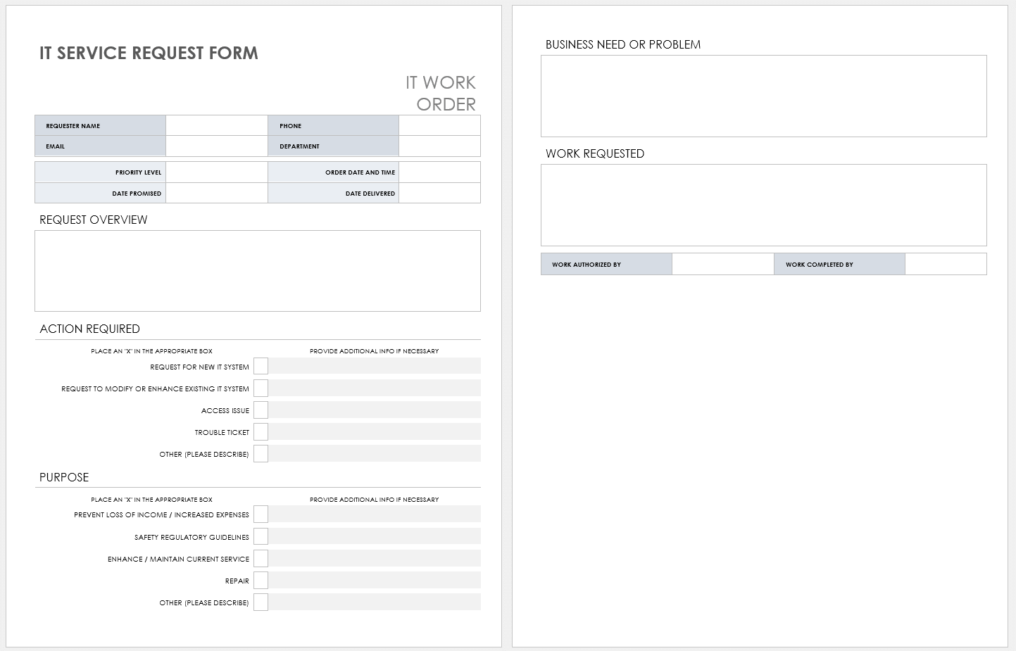 Free Service Request Forms and Templates | Smartsheet