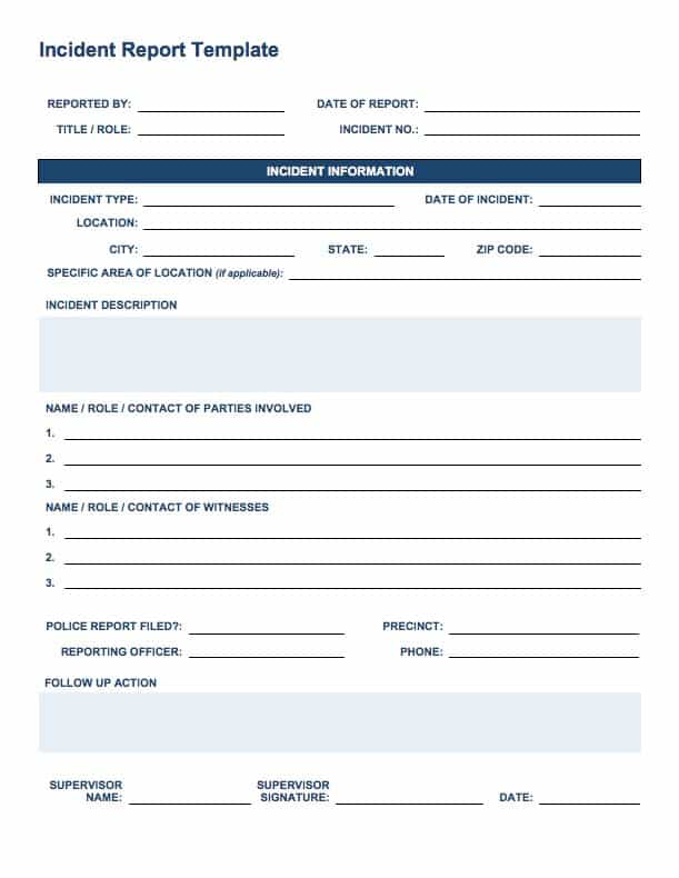 Free Incident Report Templates & Forms Smartsheet