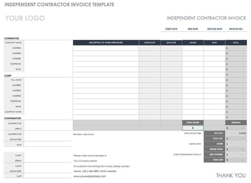 invoice template fillable pdf