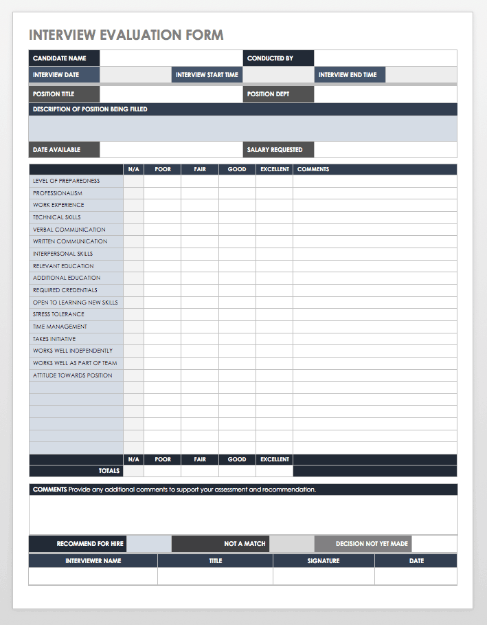 Candidate Report Template
