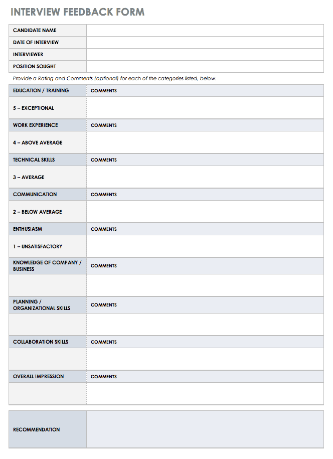 Free Feedback Form Templates | Smartsheet