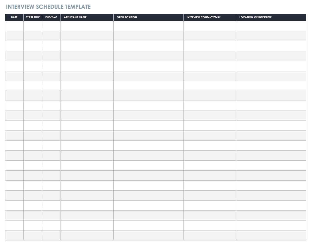 Free Interview Templates And Scorecards Smartsheet