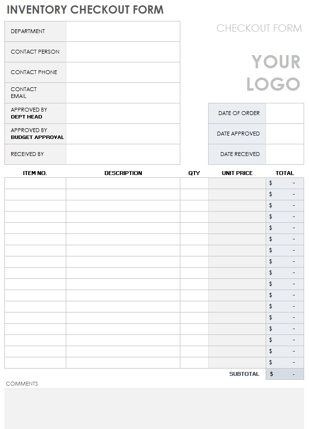 Download Free Inventory Form Templates | Smartsheet