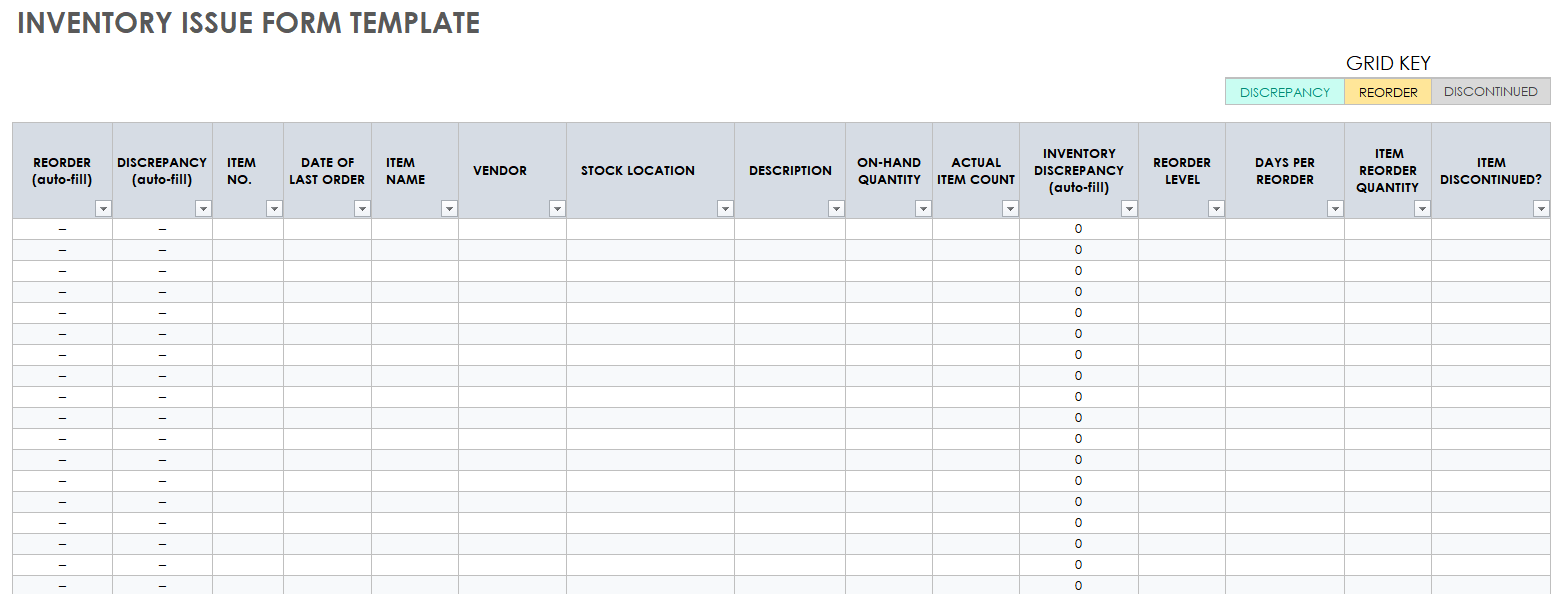 Download Free Inventory Form Templates Smartsheet 8022