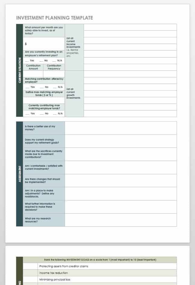 Free Financial Planning Templates Smartsheet