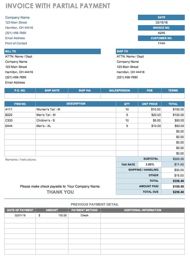 paid invoice