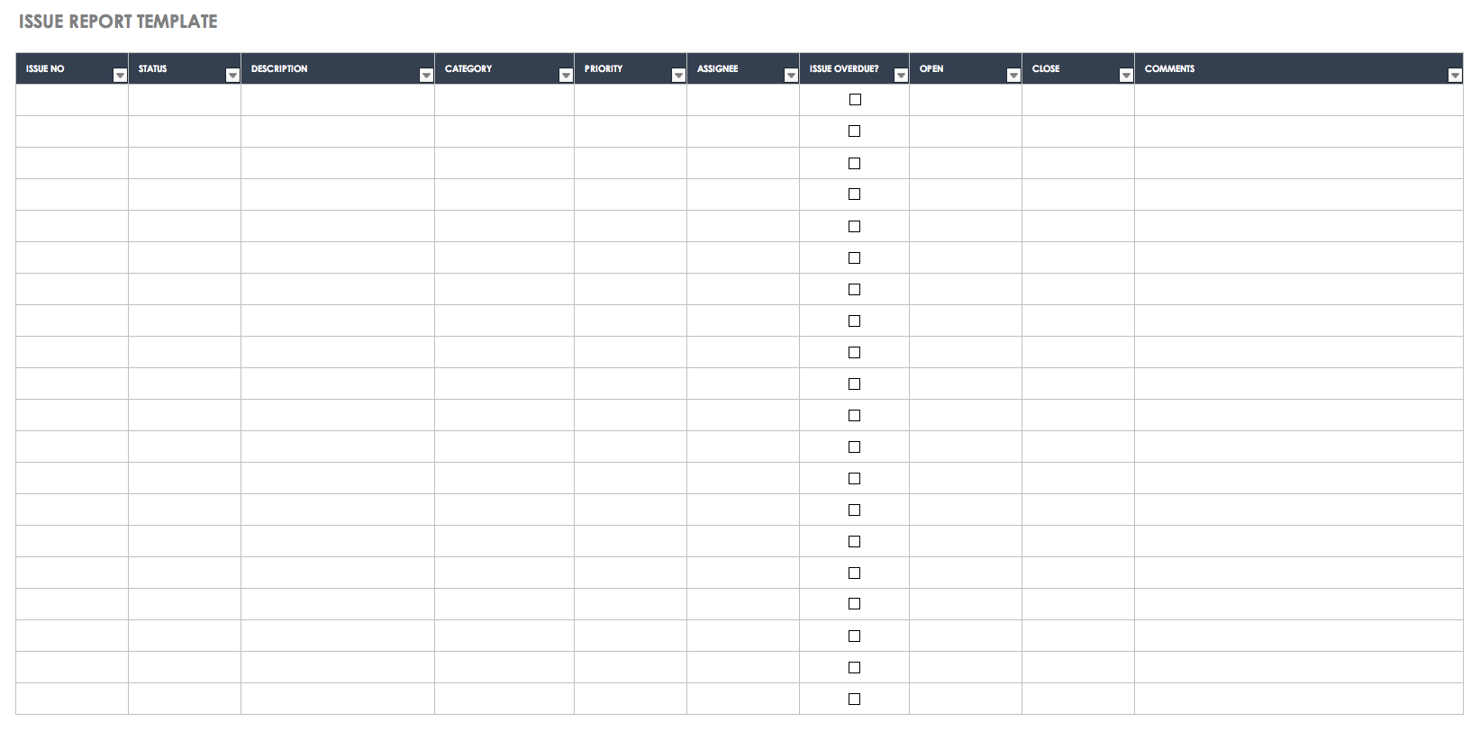 Free Issue Tracking Templates Smartsheet