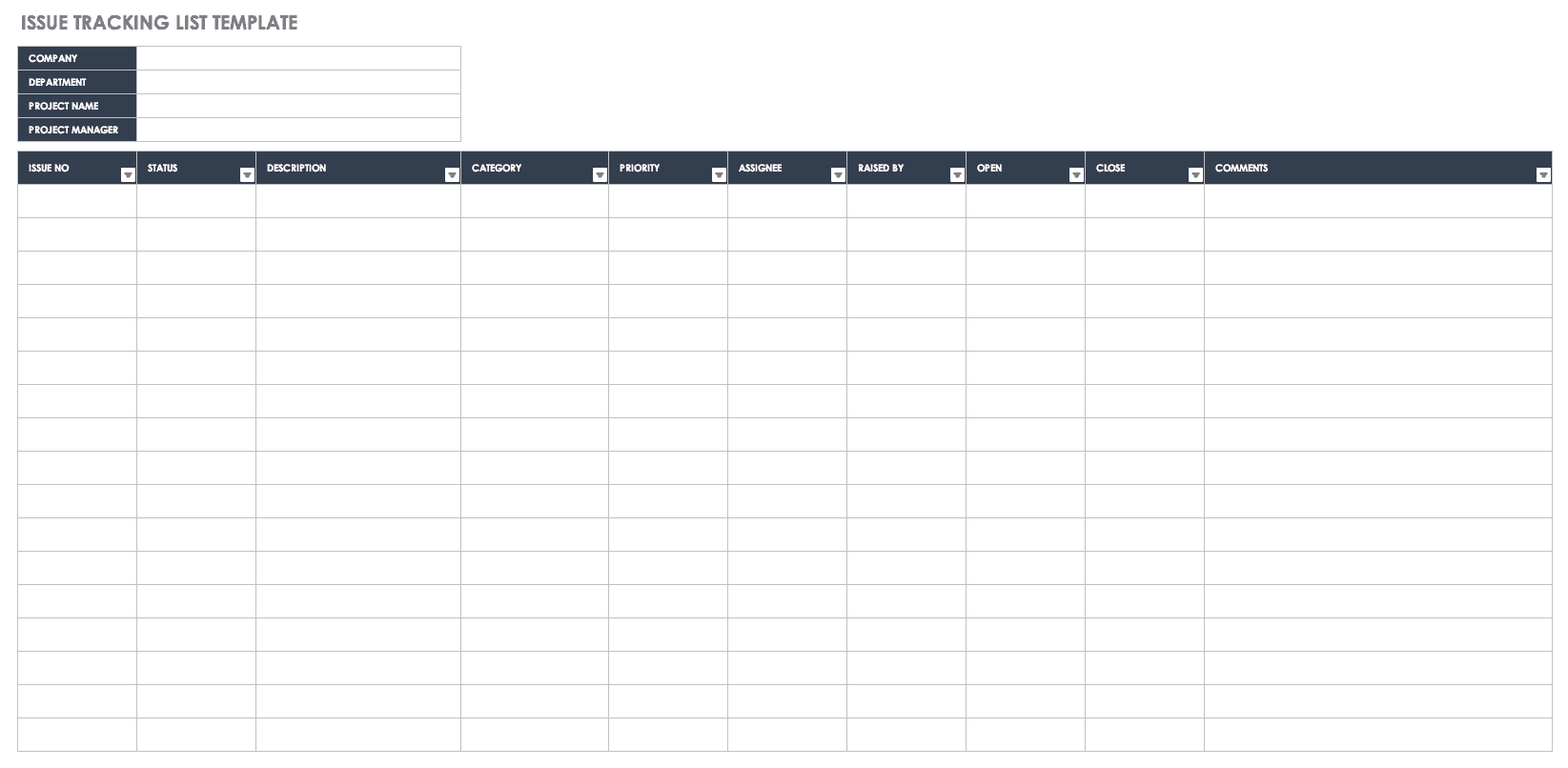 Building Defect Report Template