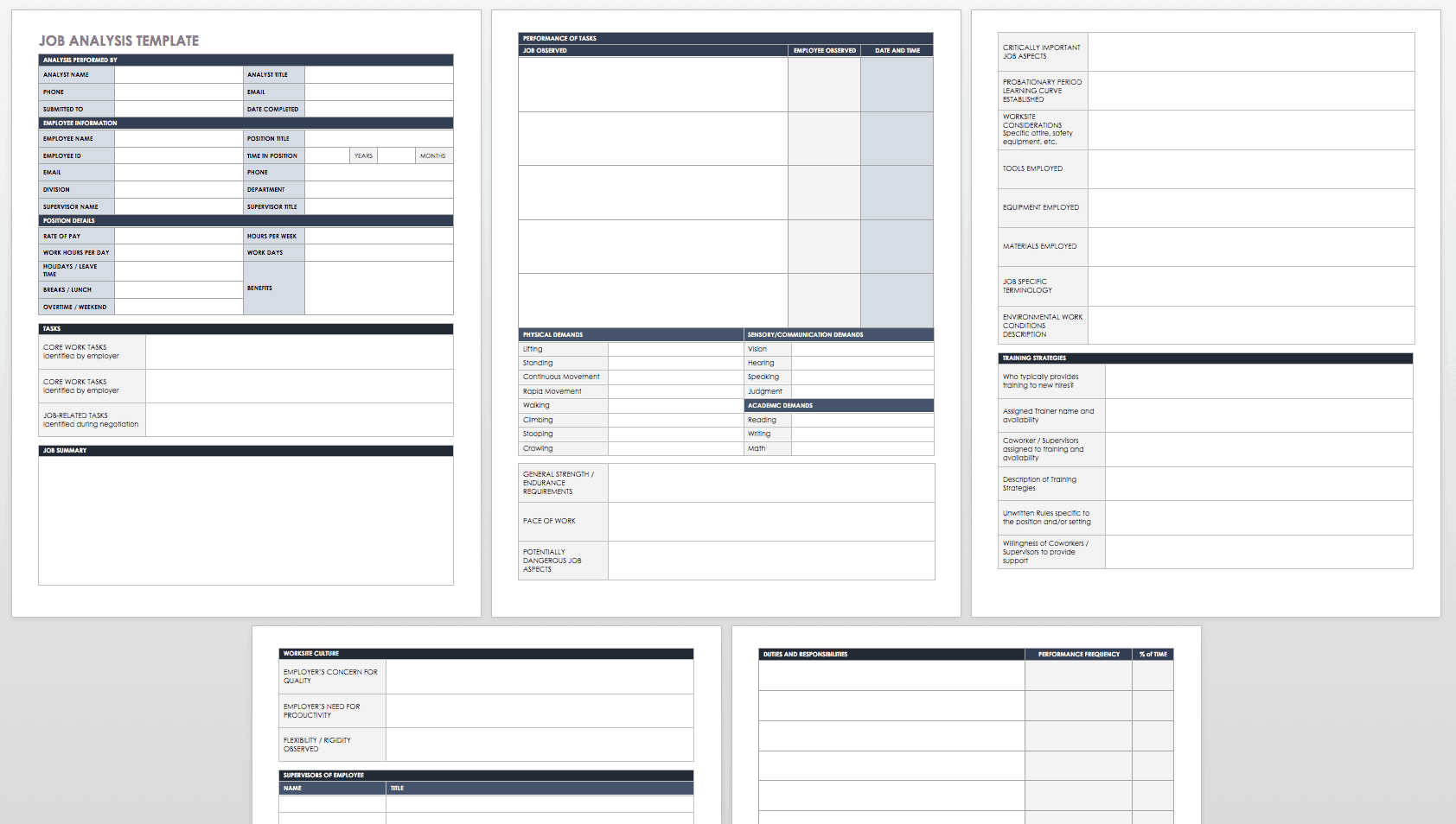 Free Job Analysis Templates Smartsheet