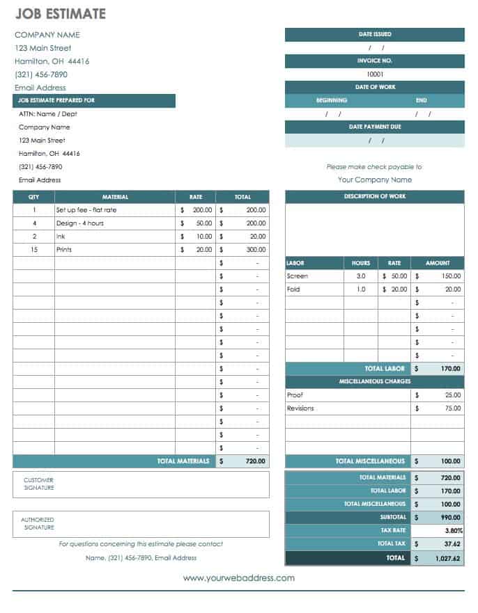 Free Job Proposal Templates Smartsheet