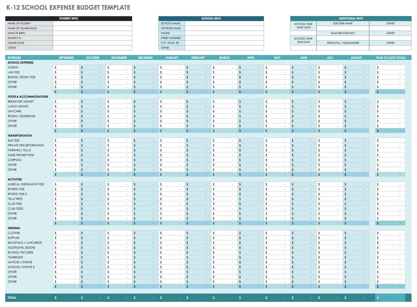 best monthly expenses spreadsheet