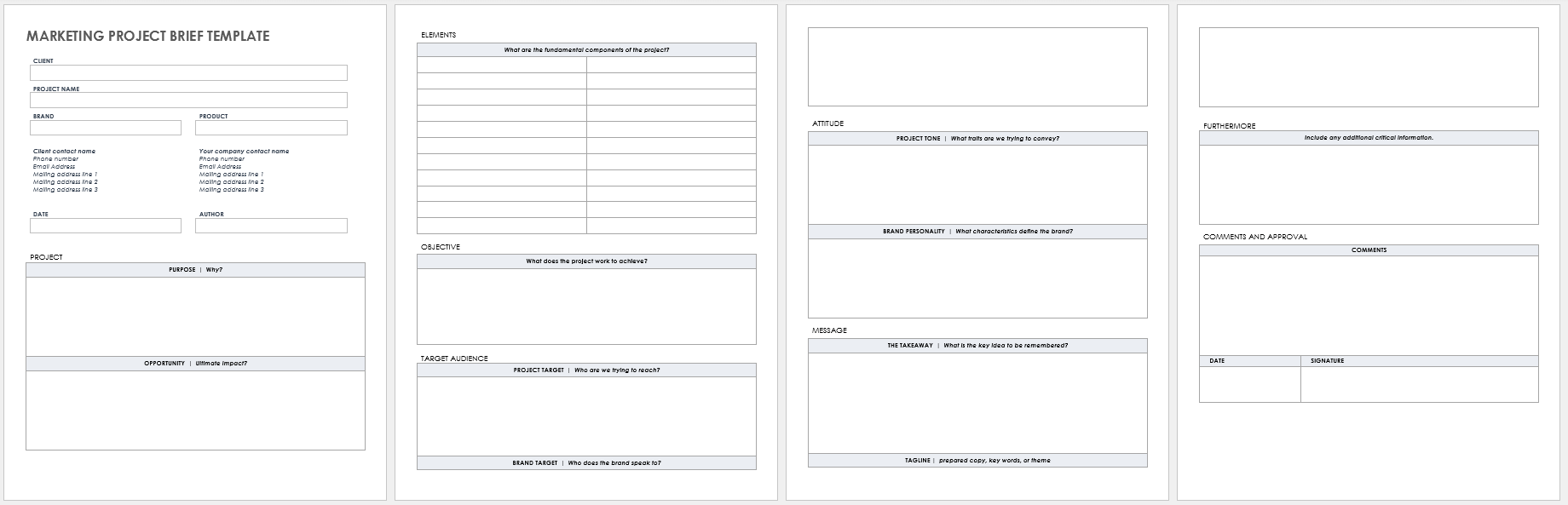 Free Project Brief Templates Smartsheet