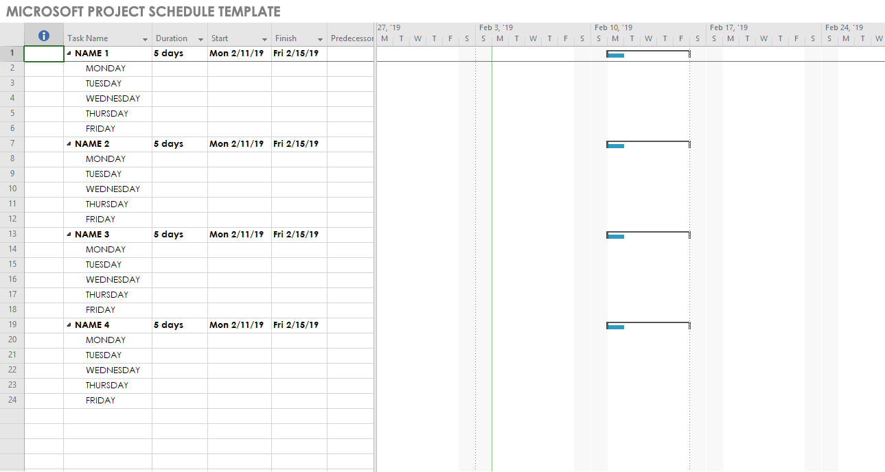 Free Microsoft Project Templates Smartsheet (2022)