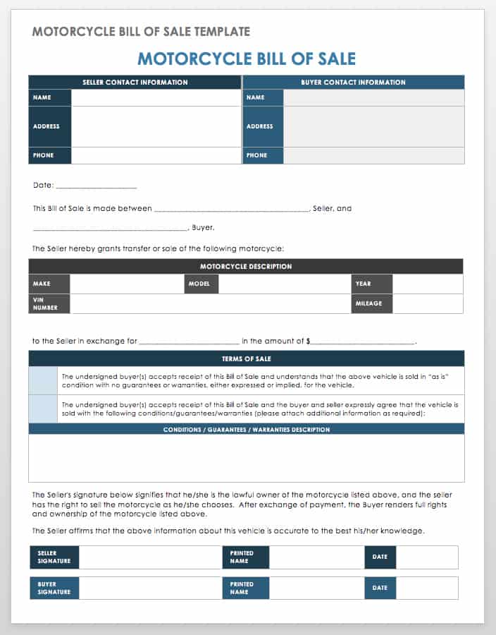 Simple Vehicle Bill Of Sale Template from www.smartsheet.com