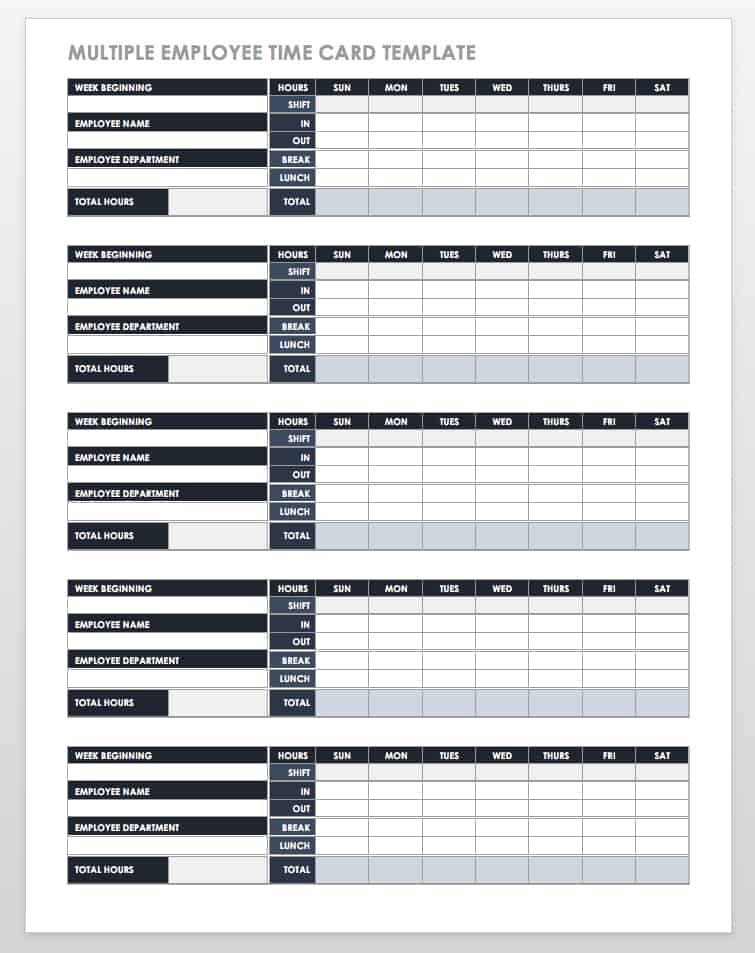 17 Free Timesheet and Time Card Templates Smartsheet