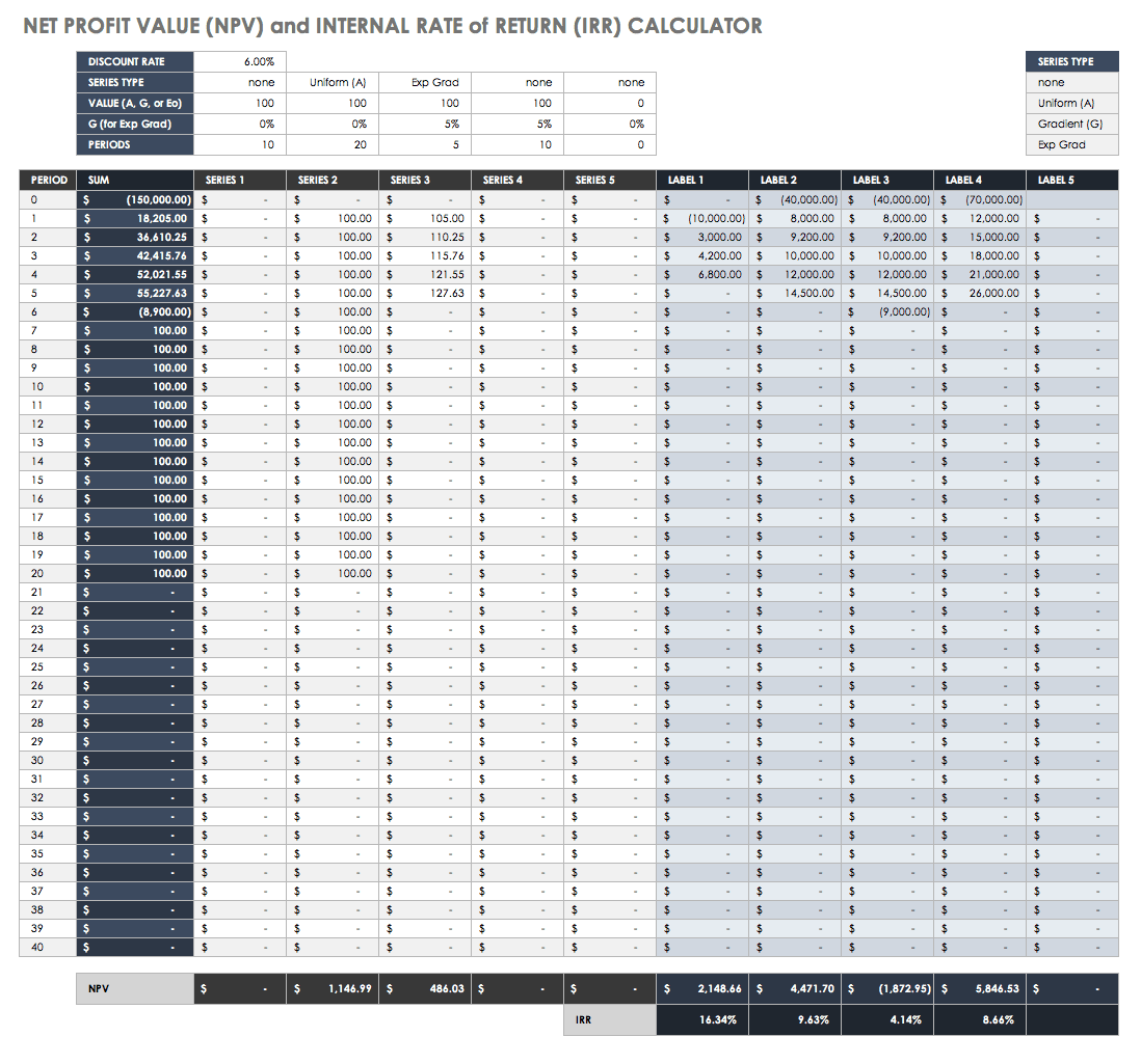 calculator excel template