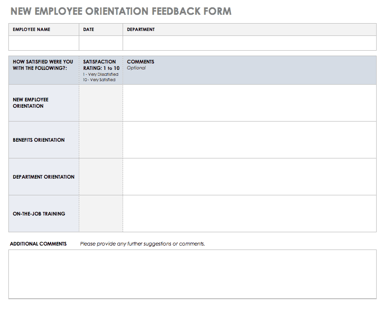 employee feedback form examples