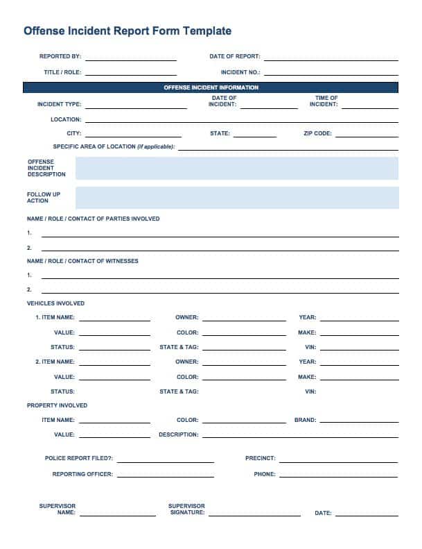 Free Incident Report Templates & Forms Smartsheet