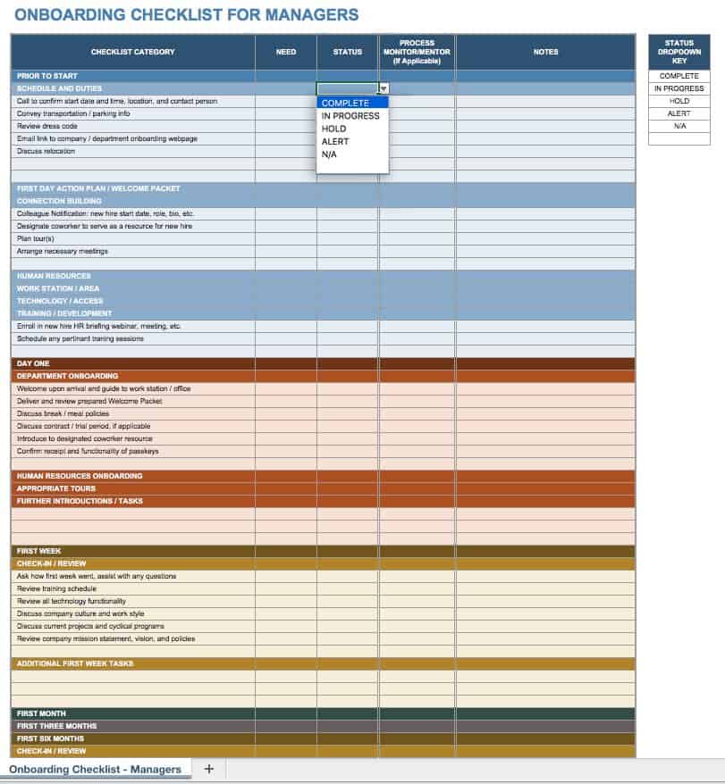 Free Onboarding Checklists and Templates Smartsheet