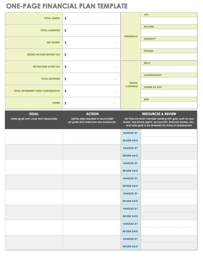 financial planning template excel