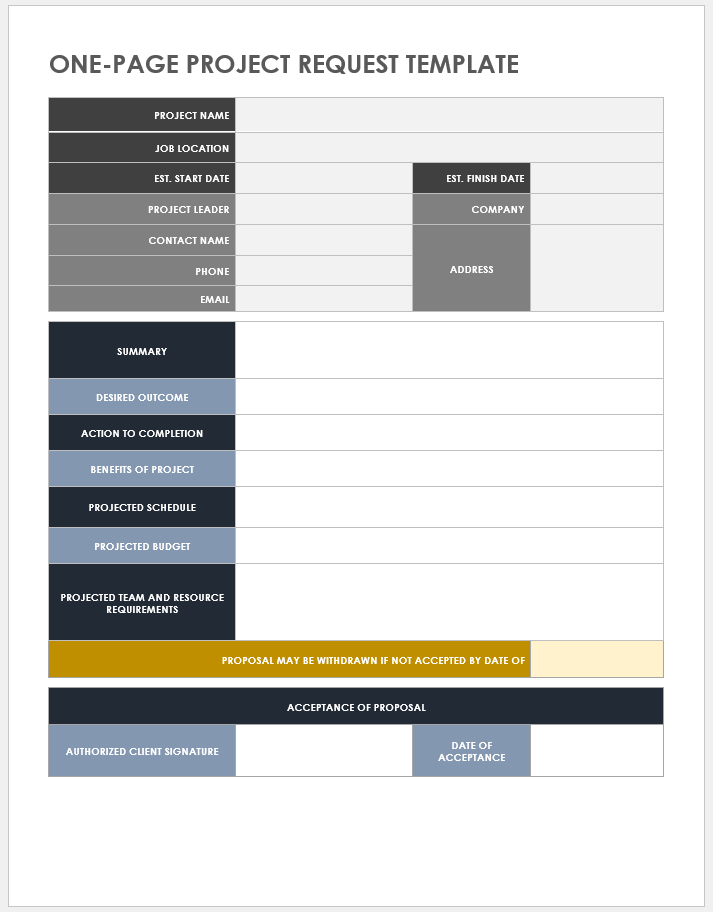 Free Project Request Form Templates Smartsheet