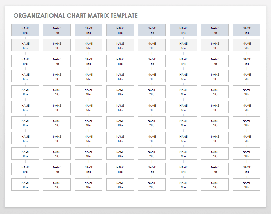 Matrix Organizational Chart Template Excel