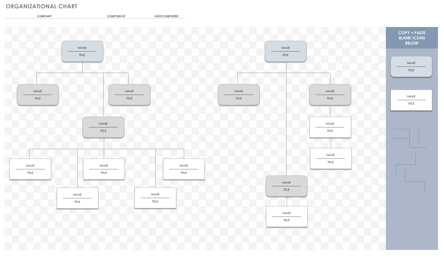 organization chart excel template