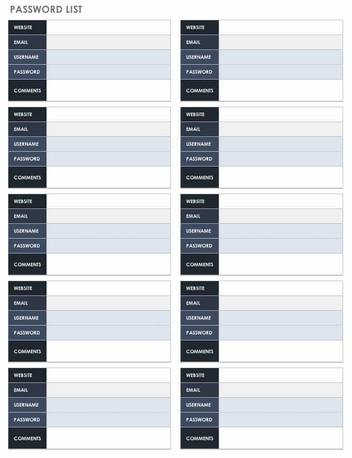 ms access password management template