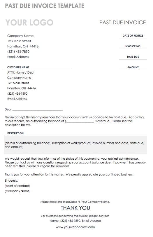 outstanding invoices and receipts template