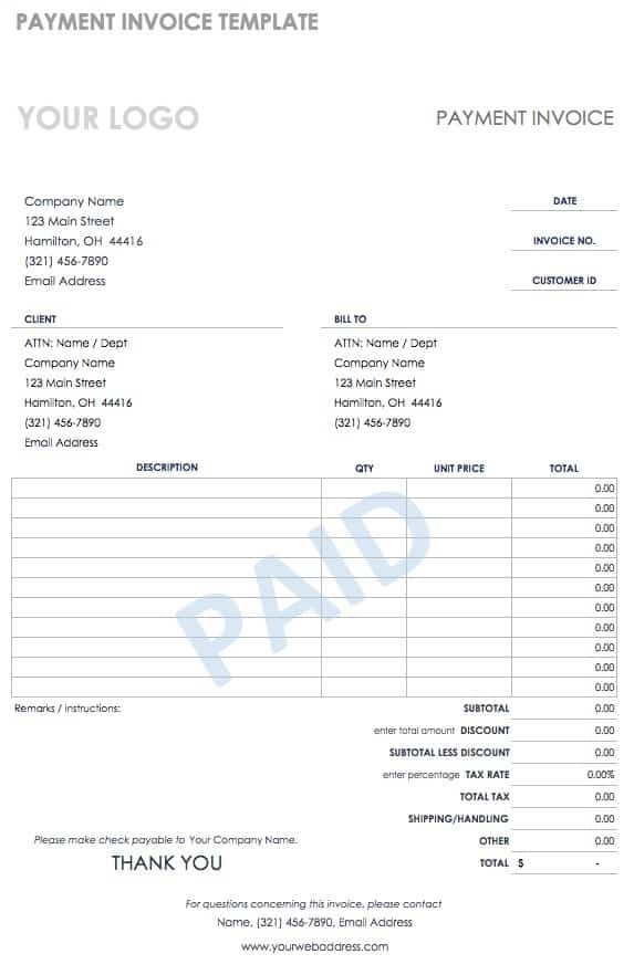 sample invoice with payment terms