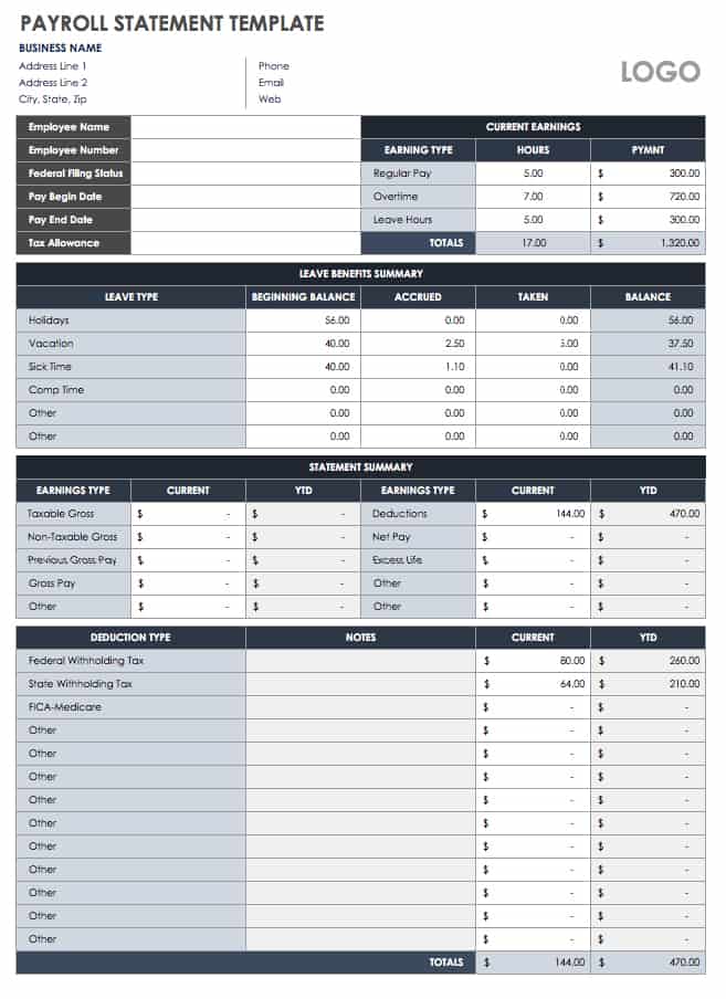 15 Free Payroll Templates Smartsheet