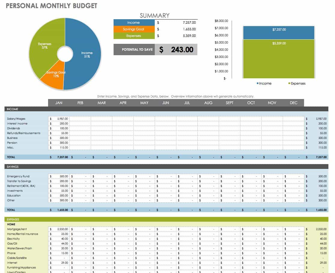 budget and calendar planner