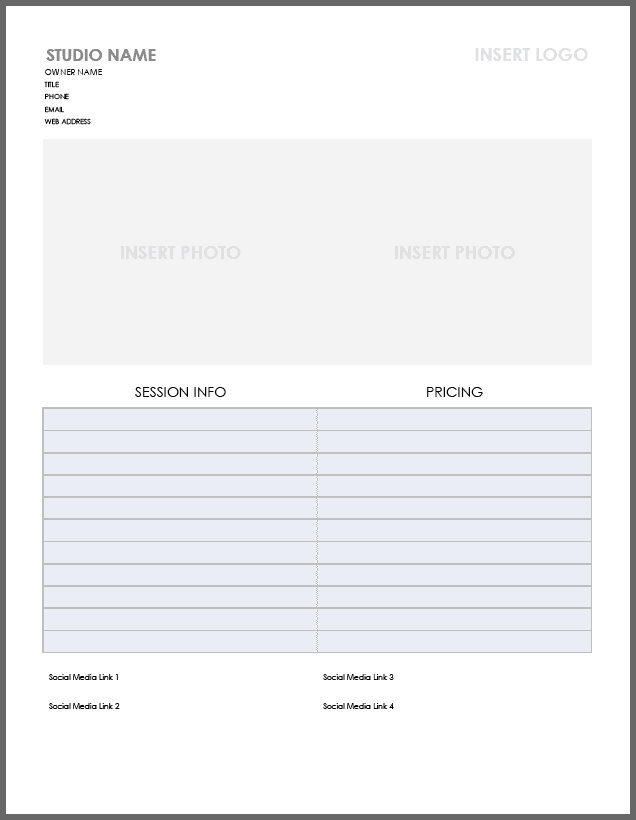 microsoft excel price list template