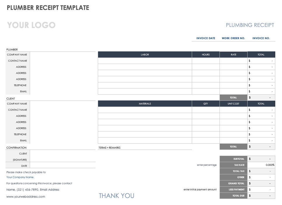 Free Microsoft Word Receipt Templates Smartsheet