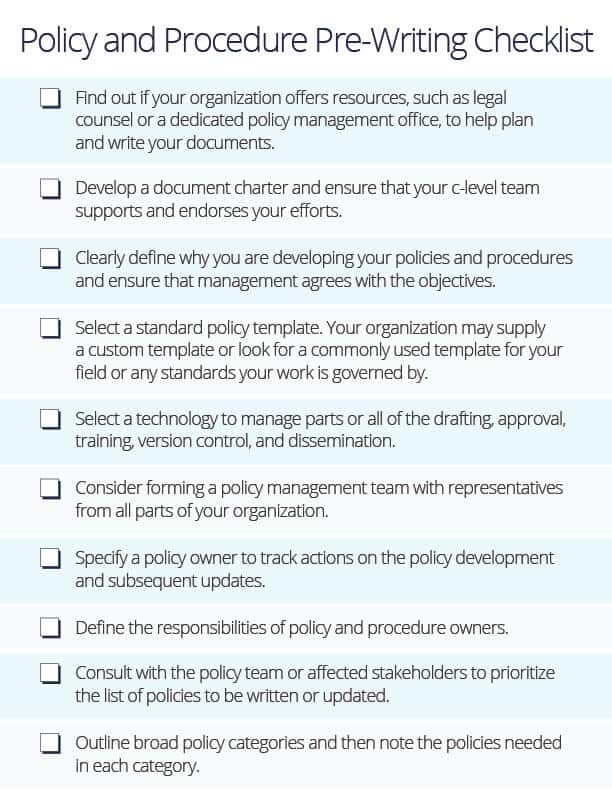 Construction Company Policies And Procedures Template