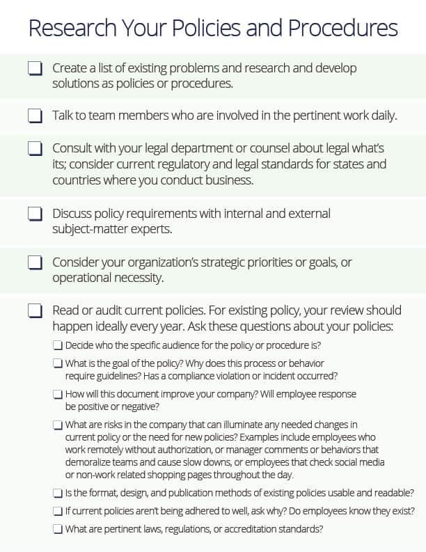 Free Sample Policies And Procedures Template